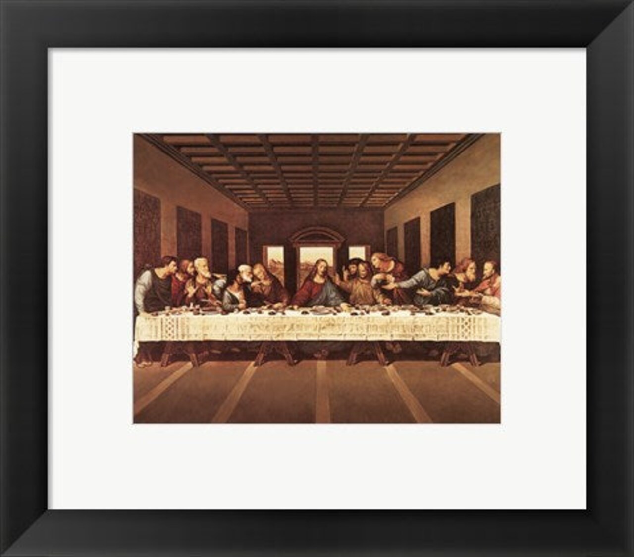 Framed Art Last Supper by Leonardo Da Vinci Wall Decor 18x24 Artwork